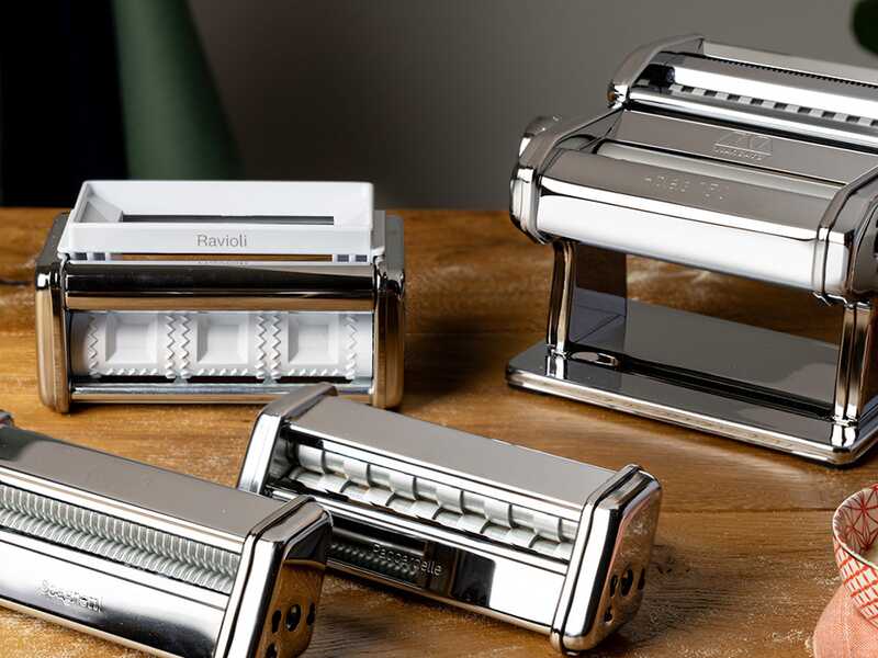 Marcato Atlas 150 Classic Set Multipast - Machine &agrave; p&acirc;tes manuelle en acier inox + 3 accessoires
