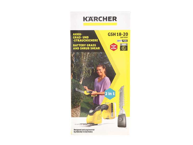 Karcher GSH 18-20 - Cisaille &agrave; gazon &agrave; batterie - Sculpte-haie - 18V 5Ah