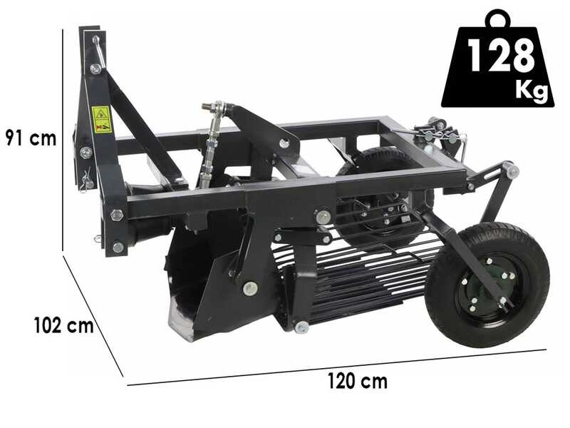 BlackStone B-PH 500 - Arracheuse de pommes de terre pour tracteur - Tamis oscillants - Largeur de travail 50 cm