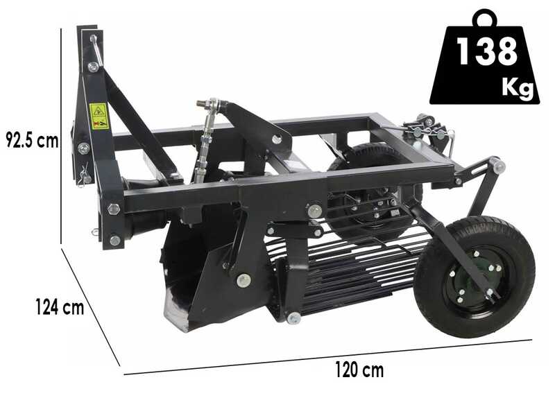 BlackStone B-PH 700 - Arracheuse de pommes de terre pour tracteur - Tamis oscillants - Largeur de travail 70 cm - Pour tracteurs avec attelage &agrave; trois points