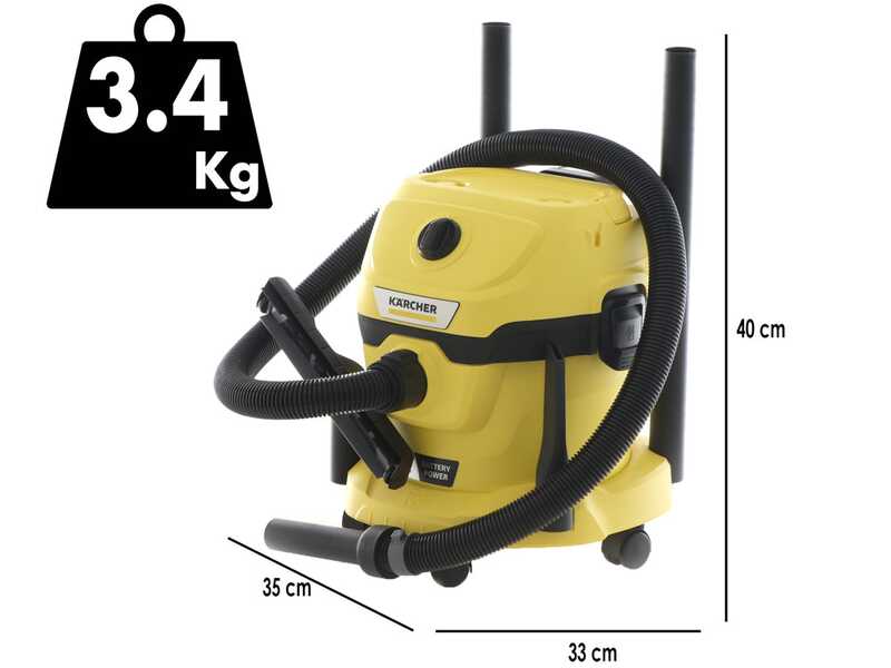 Karcher WD 2-18 - Aspirateur multifonction - Bidon 12 L - 18 V - 5 Ah