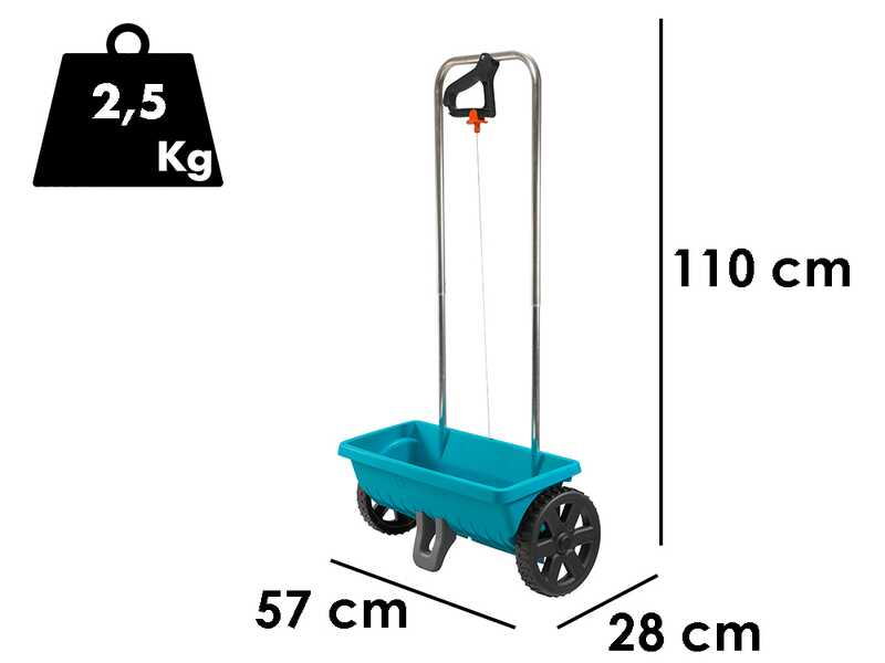 Gardena 432-20 - Semoir &agrave; pouss&eacute;e manuelle - &Eacute;pandeur d'engrais - Taille L