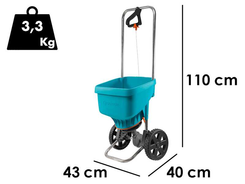 Gardena 436-20 - Semoir &agrave; pouss&eacute;e manuelle - &Eacute;pandeur d'engrais - Taille XL