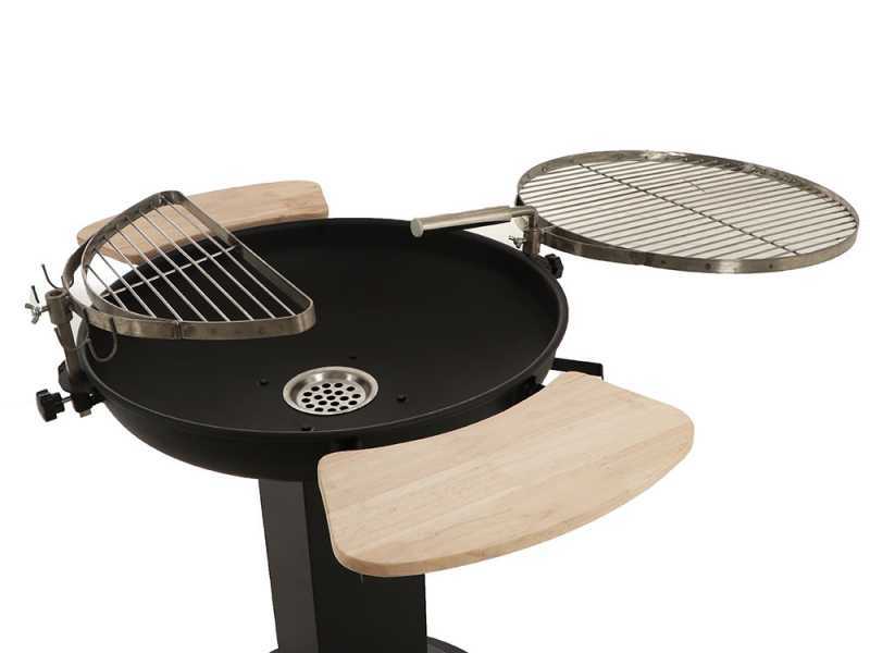 Barbecue &agrave; charbon avec double grille pivotante Royal Food BBQ6 - braisier &Oslash; 60 cm