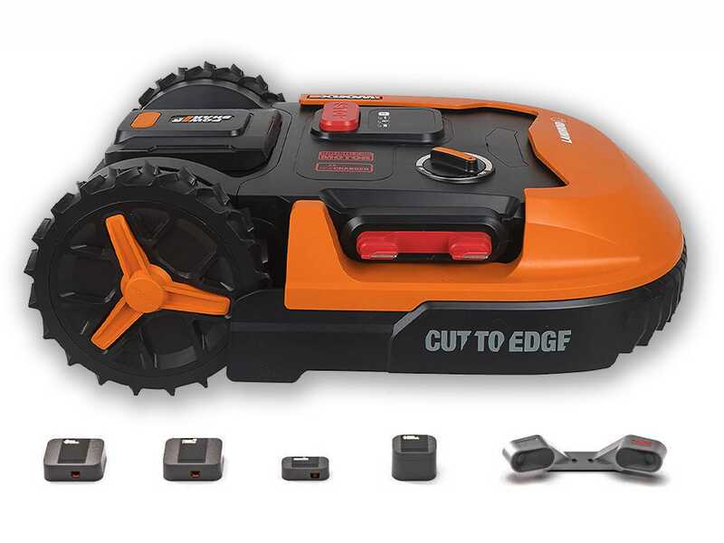 Worx Landroid WR147E.1 - Robot tondeuse - Avec p&eacute;rim&egrave;tre - Batterie 20V et 4 Ah - L1000 - Capteurs d'obstacles offert!