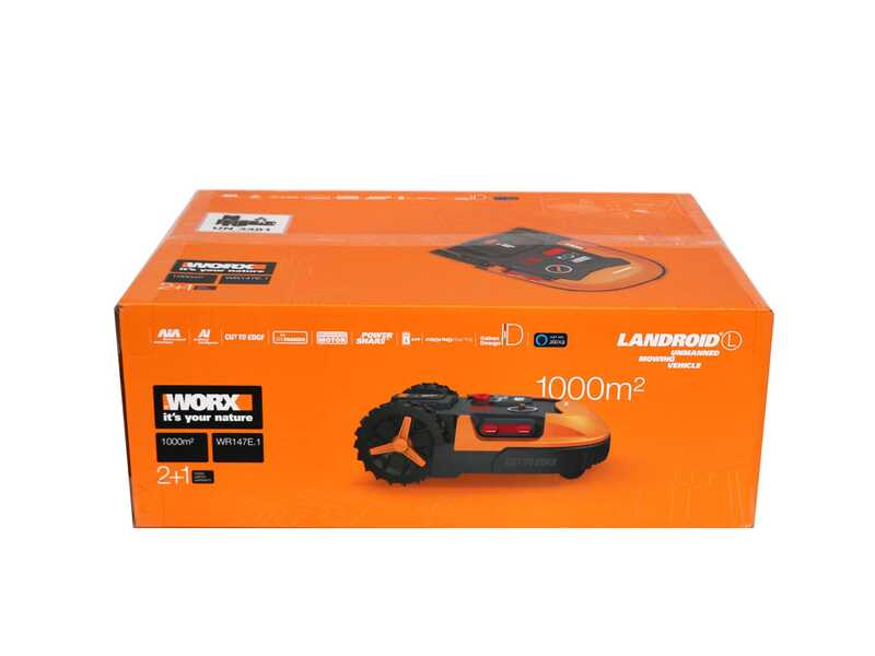 Worx Landroid WR147E.1 - Robot tondeuse - Avec p&eacute;rim&egrave;tre - Batterie 20V et 4 Ah - L1000 - Abri offert!