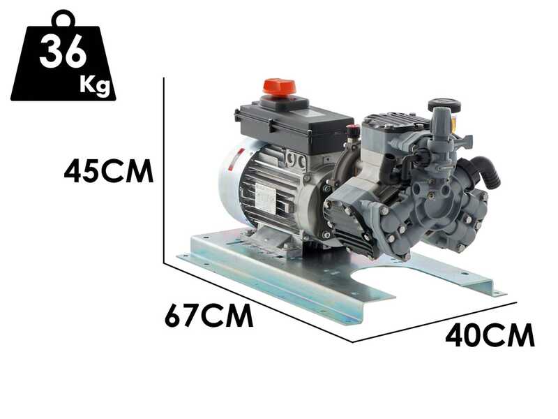 Kit motopompe &eacute;lectrique de pulv&eacute;risation avec cuve de 120 litres - Comet MTP P40/20 EL MNF - Pour produit chimique et acides
