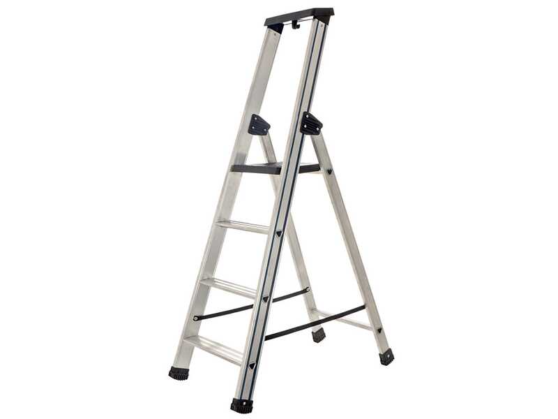 S.T.P. Issima, 4 marches, 1,51 m - &Eacute;chelle en aluminium avec tr&eacute;teau