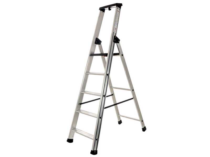 S.T.P. Issima, 6 marches, 1.97 m - &Eacute;chelle en aluminium avec tr&eacute;teau