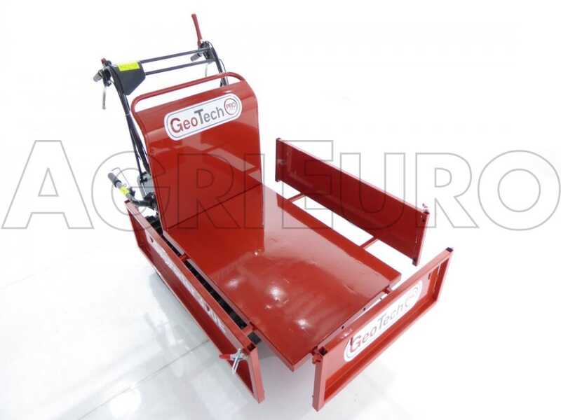 GeoTech Pro GeoPorter 330E - Brouette motoris&eacute;e &agrave; chenilles &agrave; 4 galets avec benne extensible - 300Kg
