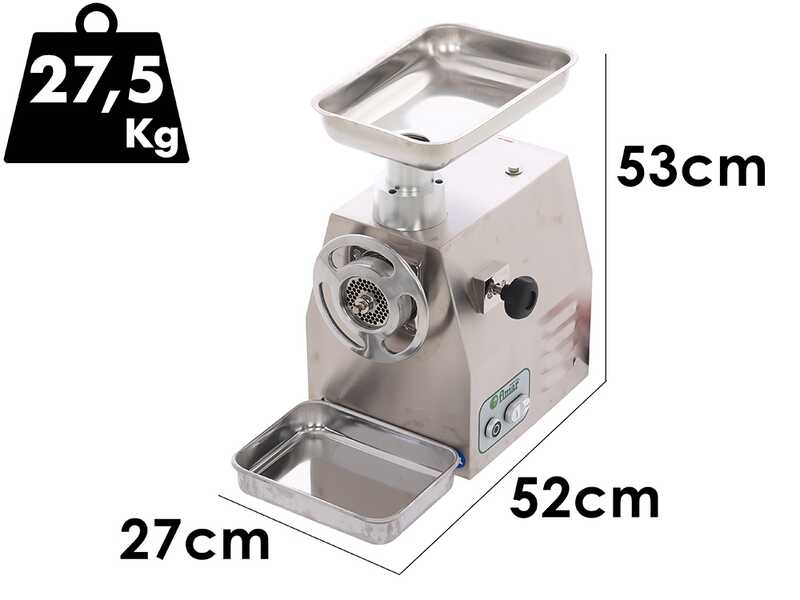 Fimar 22RS - Hachoir &agrave; viande &eacute;lectrique - 400 V - 1,5 CV - Groupe de hachage en aluminium - Avec inverseur de marche