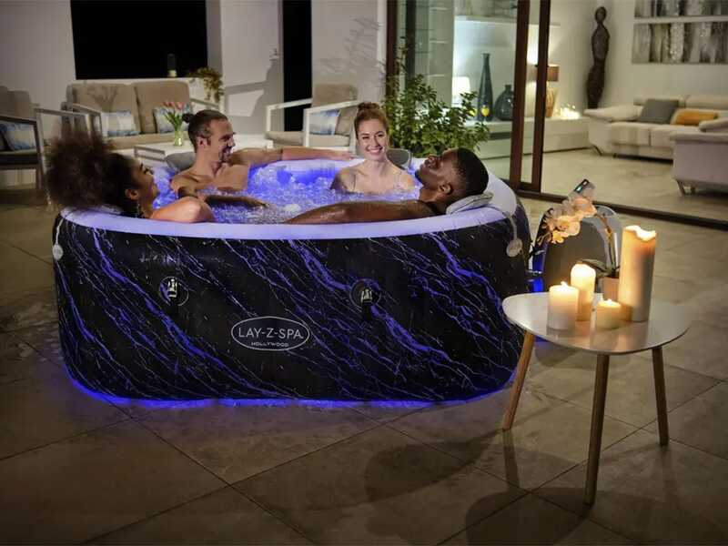 Bestway Lay-Z-Spa Hollywood AirJet 6001F carr&eacute; - &Oslash;180x66 cm - Spa gonflable pour 4-6 personnes