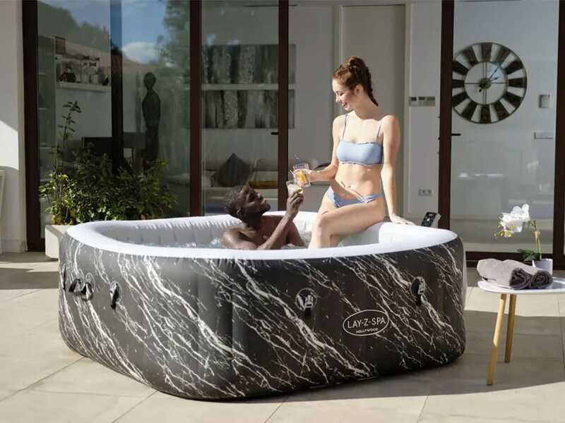 Bestway Lay-Z-Spa Hollywood AirJet 6001F carr&eacute; - &Oslash;180x66 cm - Spa gonflable pour 4-6 personnes