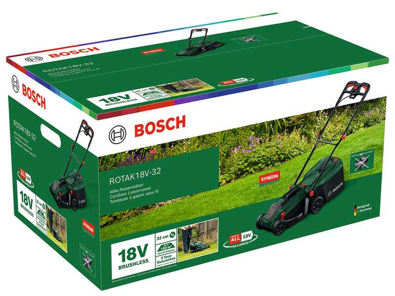 Bosch Rotak18V-32 - Tondeuse &agrave; gazon &agrave; batterie - Coupe de 32 cm - SANS BATTERIE NI CHARGEUR