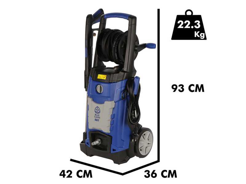 Annovi &amp; Reverberi Blue Clean 587 - Nettoyeur haute pression &agrave; eau froide - 160 bar max - D&eacute;bit 7.6 l/min