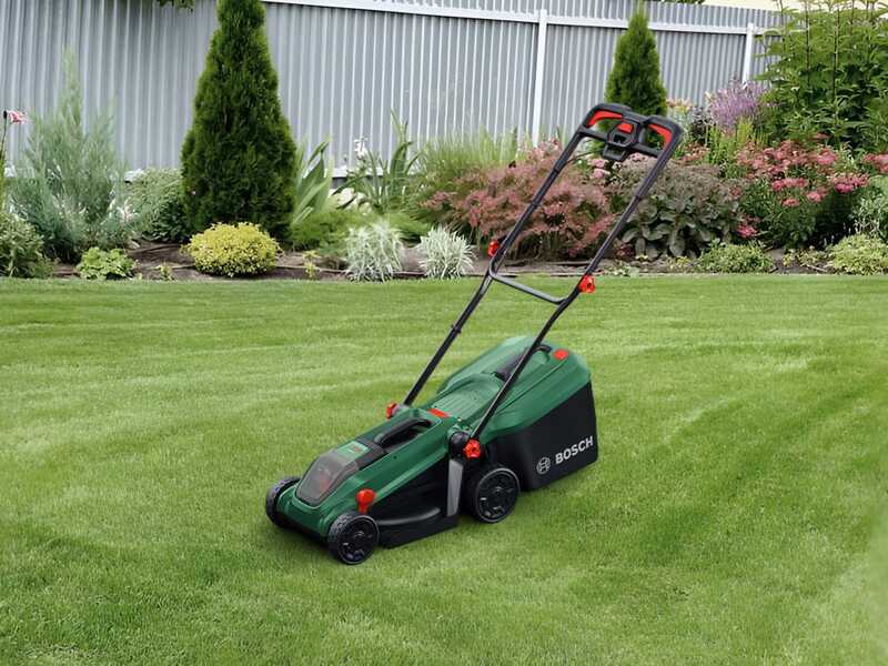 Bosch Rotak18V-34 - Tondeuse &agrave; gazon &agrave; batterie - 18 V/4 Ah - Largeur de coupe 34 cm