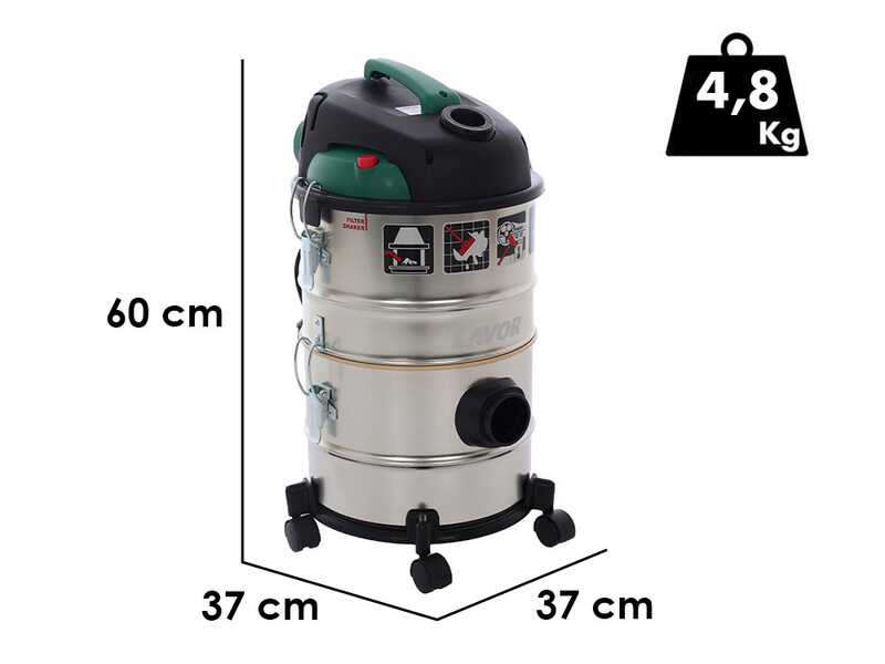 Lavor Ashley Kombo 4 en 1 - Aspirateur multifonction - Cuve en acier inox 14+14 L - 1200 W