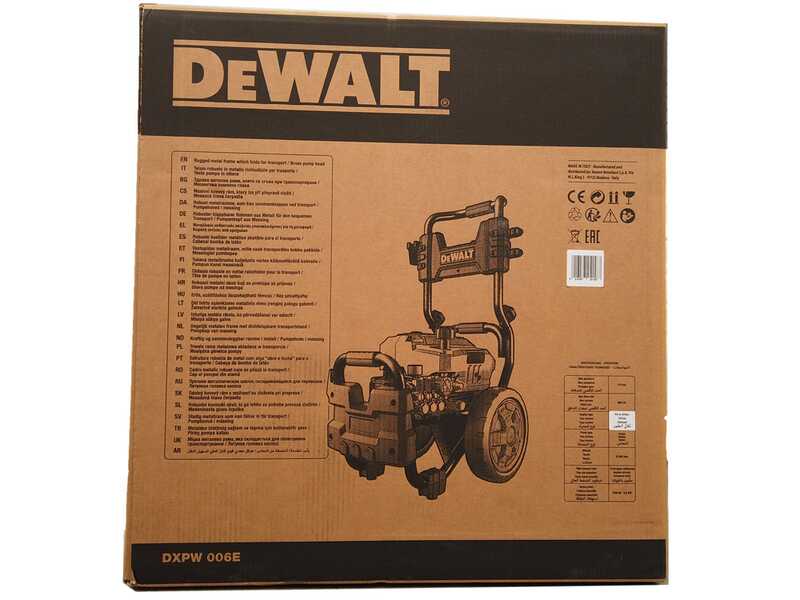 Nettoyeur haute pression DeWalt DXPW 004E - monophas&eacute; de 150 bars max- 600L/H d&eacute;bit Max