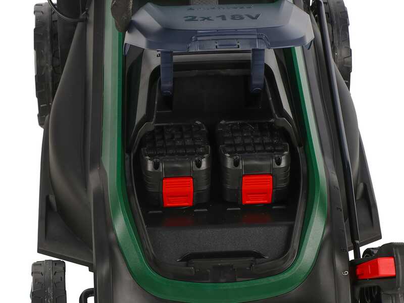 Bosch Rotak18V2-38 - Tondeuse &agrave; gazon sans fil - 2X18 V/4 Ah - Largeur de coupe 38 cm