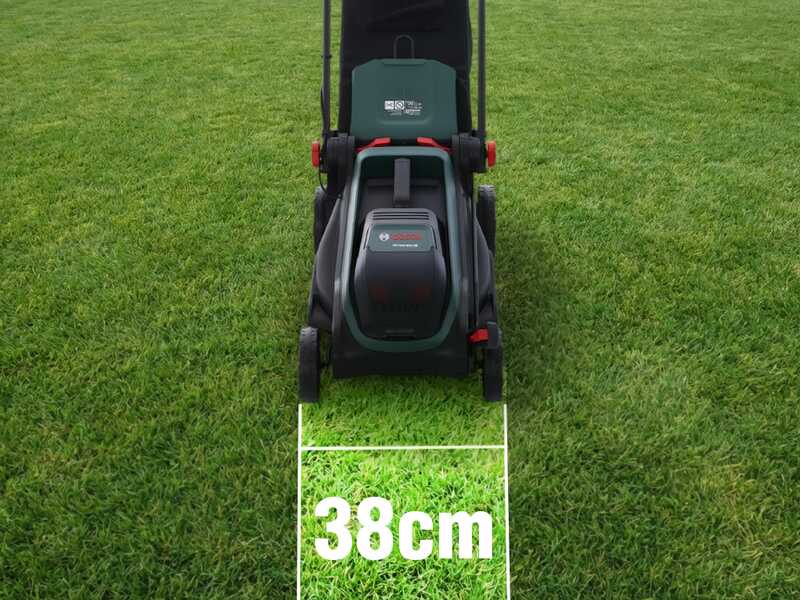Bosch Rotak18V2-38 - Tondeuse &agrave; gazon sans fil - 2X18 V/4 Ah - Largeur de coupe 38 cm