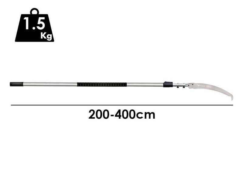 VESCO CA39 &ndash; Scie &agrave; crochet sur perche t&eacute;lescopique en aluminium &ndash; 200 &agrave; 400 cm &ndash; Lame 39 cm