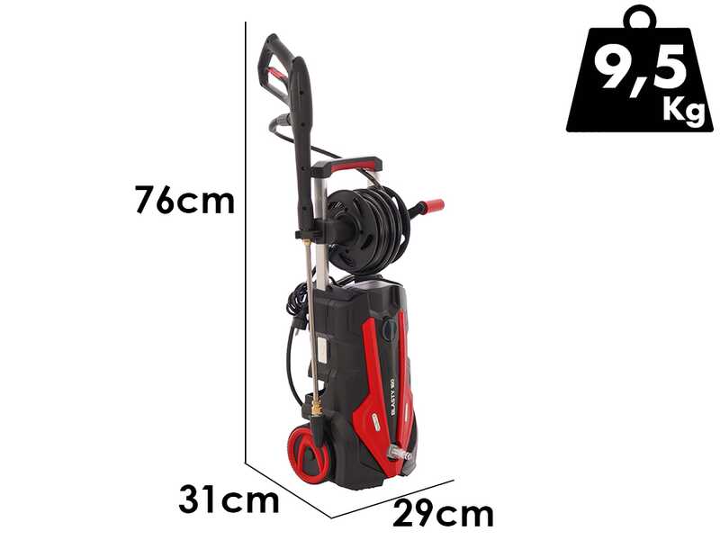 GeoTech Blasty 180 - Nettoyeur haute pression avec lance professionnelle + Kit patio et d&eacute;boucheur - 180 bar - 450 l/h