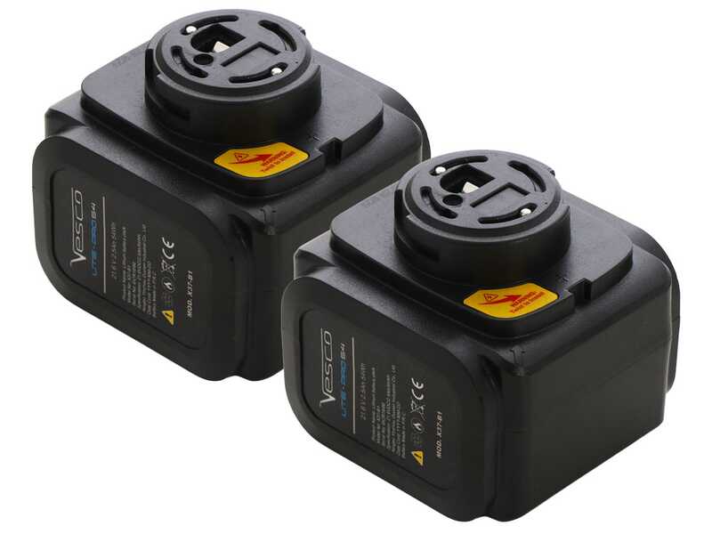 VESCO X37 - S&eacute;cateur &eacute;lectrique &agrave; batterie + perche t&eacute;lescopique 150-230 cm - 2x 21,6 V 2,5 Ah