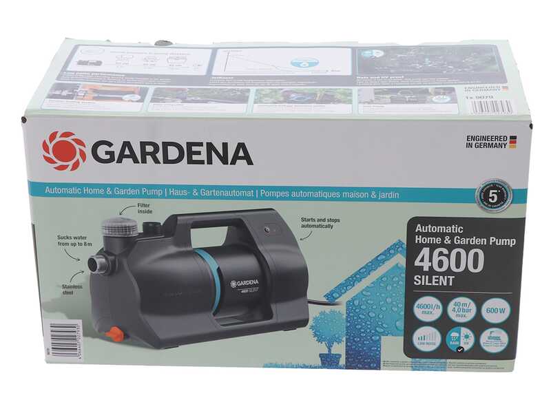 Gardena 4600 Silent - Pompe &eacute;lectrique de jardin auto-amor&ccedil;ante - 600 W