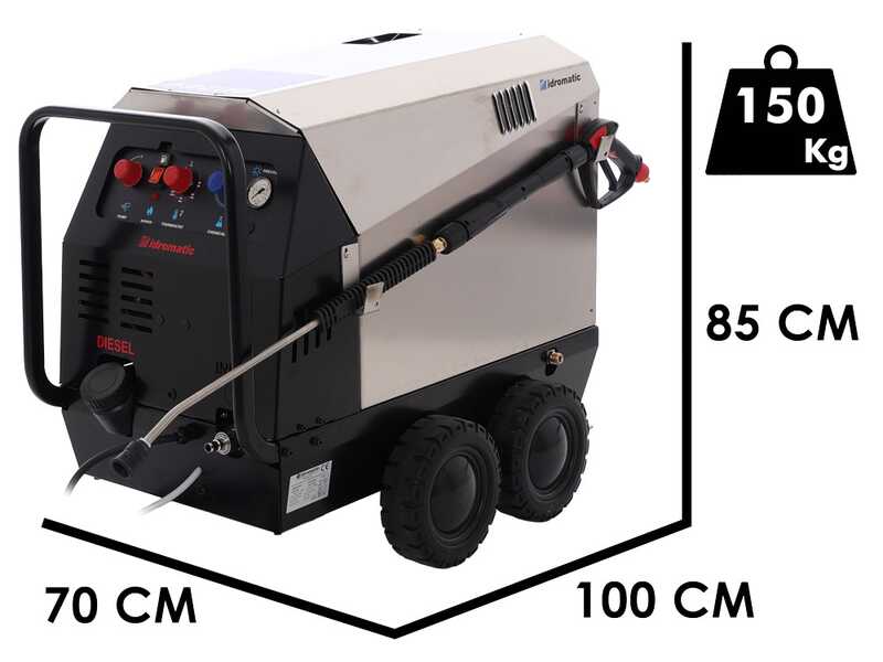 Idromatic Astra 200.15 - Nettoyeur haute pression &agrave; eau chaude professionnel triphas&eacute; - 200 bars - 900 l/h