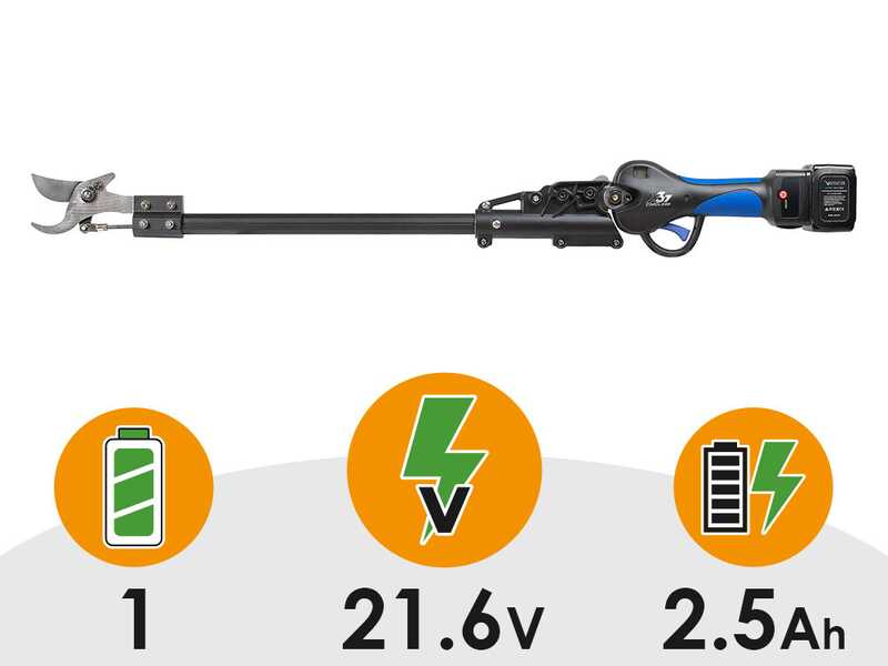 VESCO X37AF - S&eacute;cateur &eacute;lectrique sur perche &agrave; batterie - 160 cm - SANS BATTERIE NI CHARGEUR