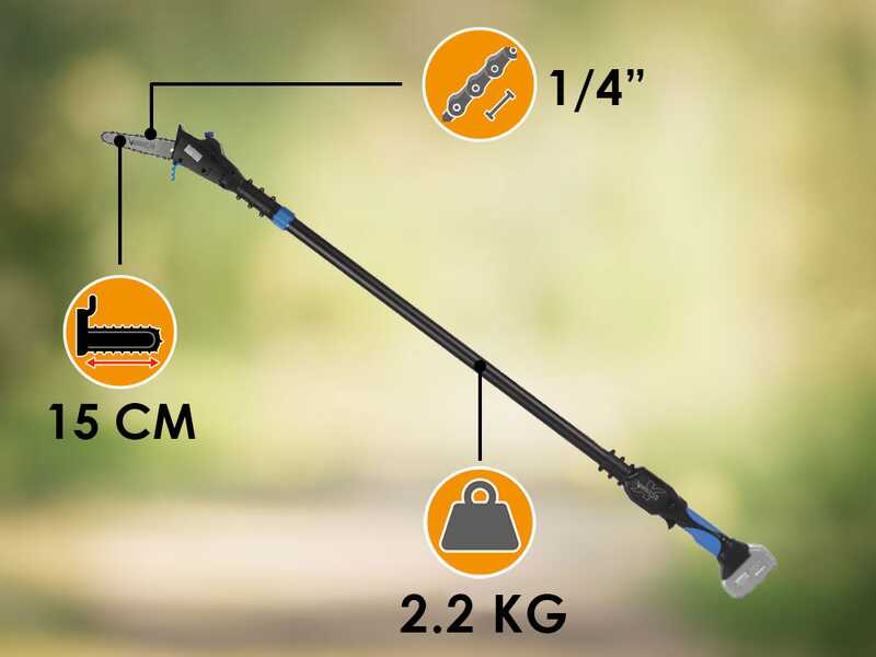 Vesco X180AT - &Eacute;lagueuse sur perche t&eacute;lescopique &agrave; batterie - 180-270 cm - 36 V - SANS BATTERIE NI CHARGEUR