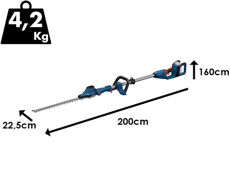 Bosch Professional GHE 18V-50 FP - Taille-haie &agrave; batterie sur perche 18 V 5.5 Ah