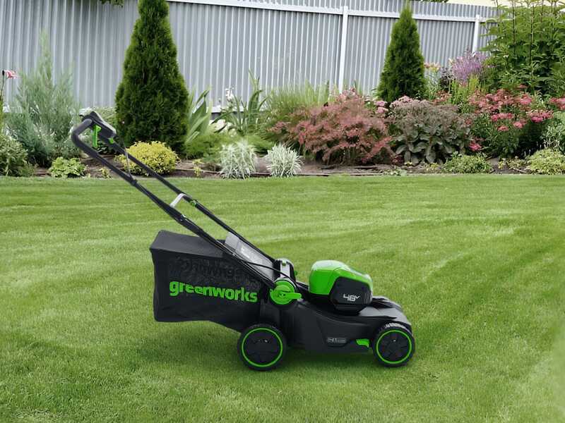 Greenworks GD48LM41II - Tondeuse &agrave; gazon &agrave; batterie - 48 V/4 Ah - Largeur de coupe 41 cm