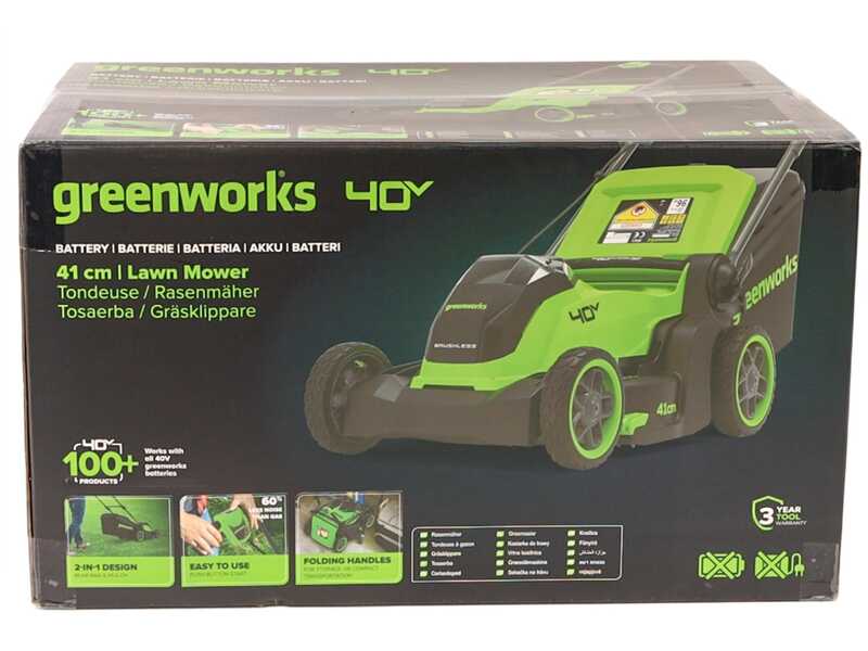 Greenworks LM4104 - Tondeuse &agrave; gazon &agrave; batterie 40 V - SANS BATTERIE NI CHARGEUR