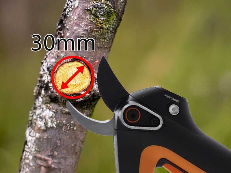 Fiskars ePruner L Bypass - S&eacute;cateur de taille &eacute;lectrique - Diam&egrave;tre de coupe 30 mm - SANS BATTERIE NI CHARGEUR