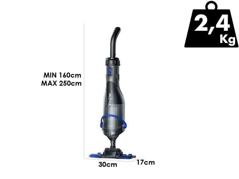 MOVA Handler V10 - Aspirateur de piscine &agrave; batterie - Perche t&eacute;lescopique