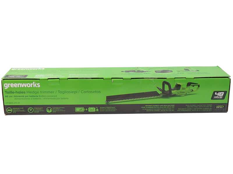 Greenworks HT48DL00-01 - Taille-haie &agrave; batterie - Lame de 66 cm - SANS BATTERIE NI CHARGEUR