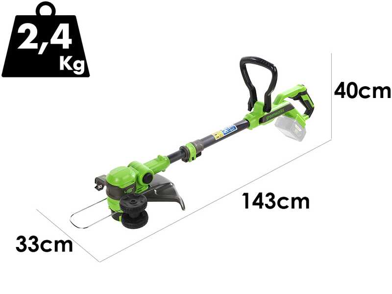 Greenworks G48GTE30IIK2 - Coupe-bordure &agrave; batterie - SANS BATTERIE NI CHARGEUR