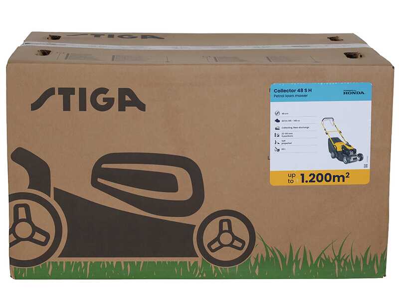 Stiga Collector 48 S H - Tondeuse &agrave; gazon thermique tract&eacute;e - Moteur Honda GCVx 145 - Largeur de coupe 46 cm