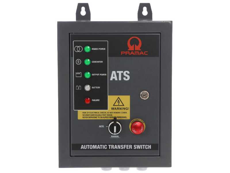 Bo&icirc;tier ATS monophas&eacute; Pramac pour les groupes &eacute;lectrog&egrave;nes PMi 4500 et PMi 6500