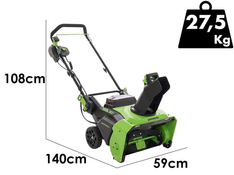 Greenworks GD60ST - Fraise &agrave; neige &agrave; batterie - 60V 4Ah