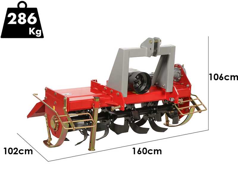 GeoTech-Pro HRT-135 - Fraise rotative pour tracteur s&eacute;rie m&eacute;dium - Attelage fixe