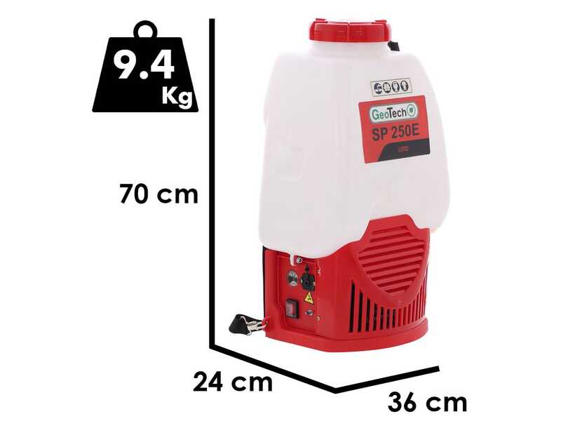GeoTech SP 250 E - Pulv&eacute;risateur dorsal &agrave; batterie - 25 L