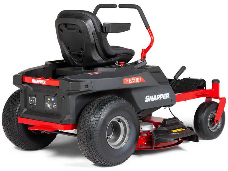 Snapper EZX107 - Tondeuse autoport&eacute;e &agrave; batterie &agrave; rayon de braquage z&eacute;ro - 72V/44Ah - Largeur de coupe 107 cm - 2 en 1