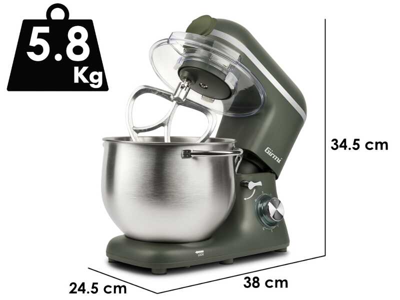 Girmi Gastronomo Plus IM5003 - Batteur m&eacute;langeur plan&eacute;taire - Cuve de 8 litres