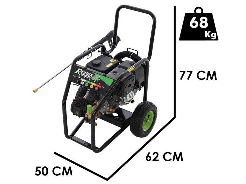 Ribimex RX22T - Nettoyeur haute pression thermique - 250 bar - 1020 l/h - Moteur &agrave; essence Loncin 420 cm&sup3;