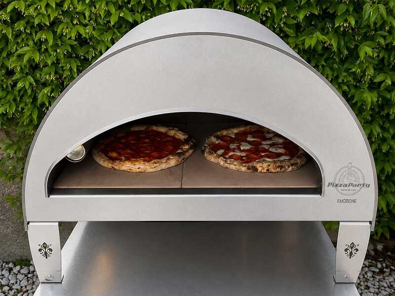Pizza Party Emozione Perla - Four &agrave; pizza &agrave; gaz d'ext&eacute;rieur - Chambre de cuisson 40 x 70 cm - Sole en biscotto r&eacute;fractaire