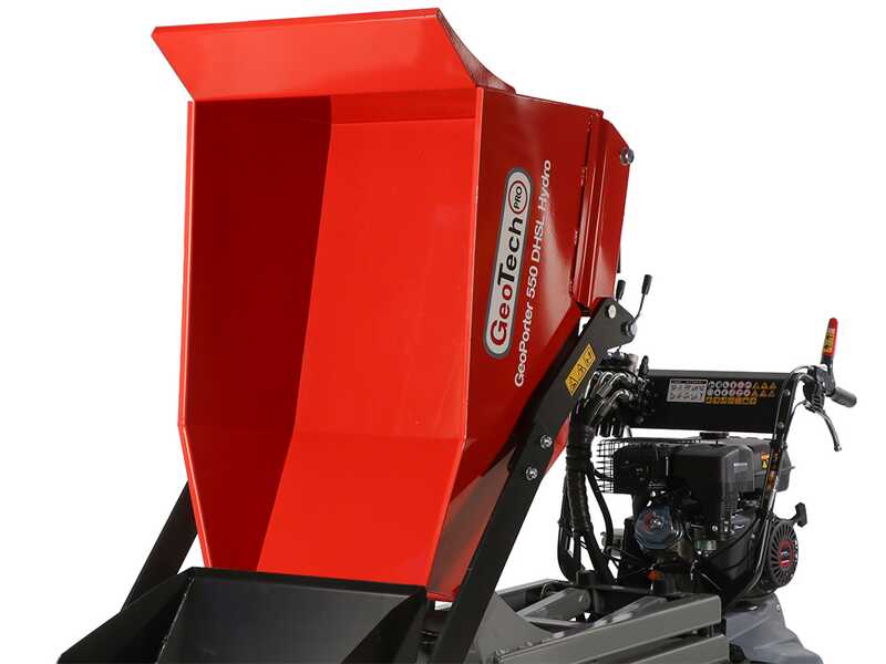 GeoTech-Pro GeoPorter 550 DHSL Hydro - Brouette motoris&eacute;e avec benne &eacute;l&eacute;vatrice &agrave; pantographe