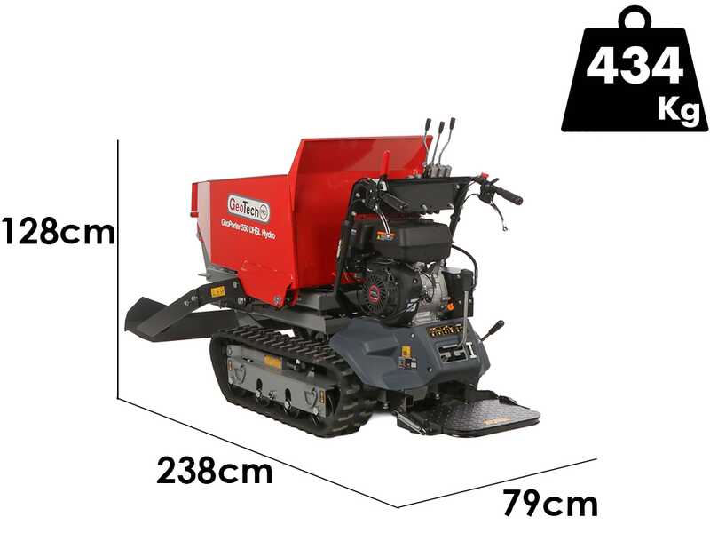 GeoTech-Pro GeoPorter 550 DHSL Hydro - Brouette motoris&eacute;e avec benne &eacute;l&eacute;vatrice &agrave; pantographe