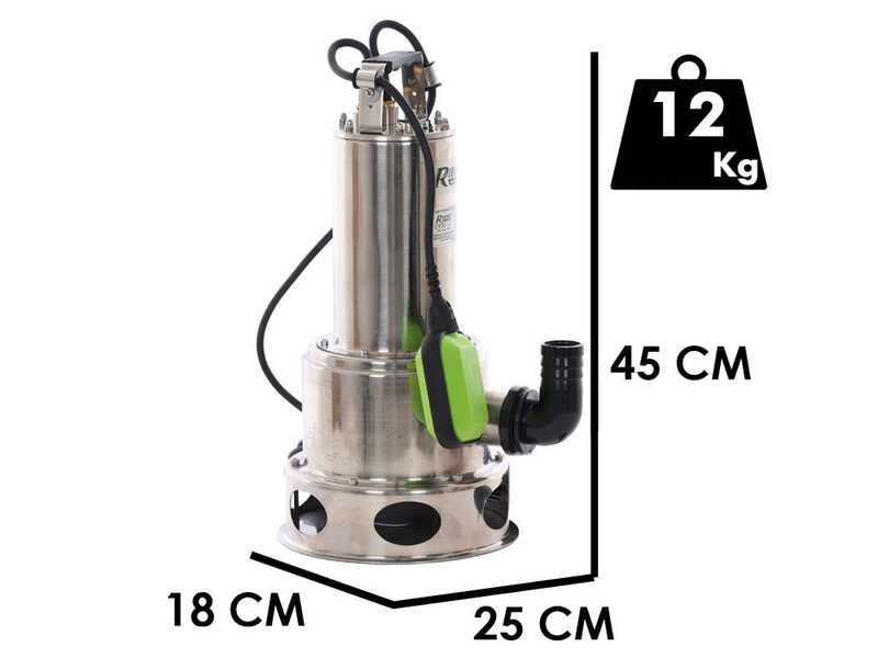Ribimex PRPVC552V - Pompe submersible &eacute;lectrique pour eaux charg&eacute;es - 550 W